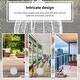 preview thumbnail 11 of 19, Wicker Rattan Hanging Swing Chair with White Metal Stand and Grey Cushion