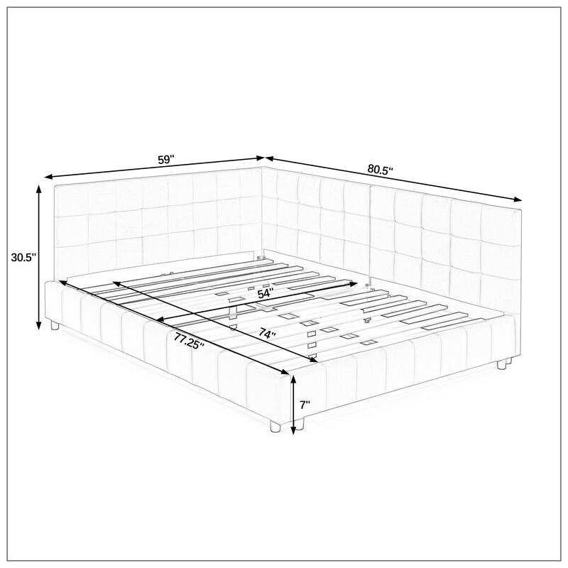 Full Size Upholstered Tufted Bed Frame