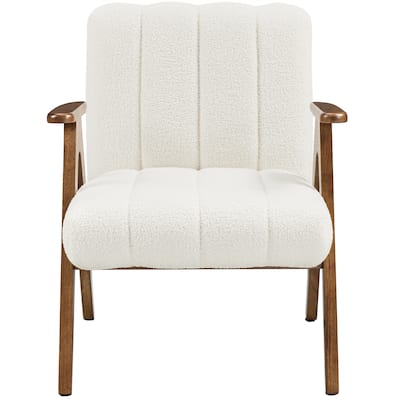 Yaheetech Mid Century Upholstered Accent Armchair Lounge Chair with V-Shaped Solid Wood Legs
