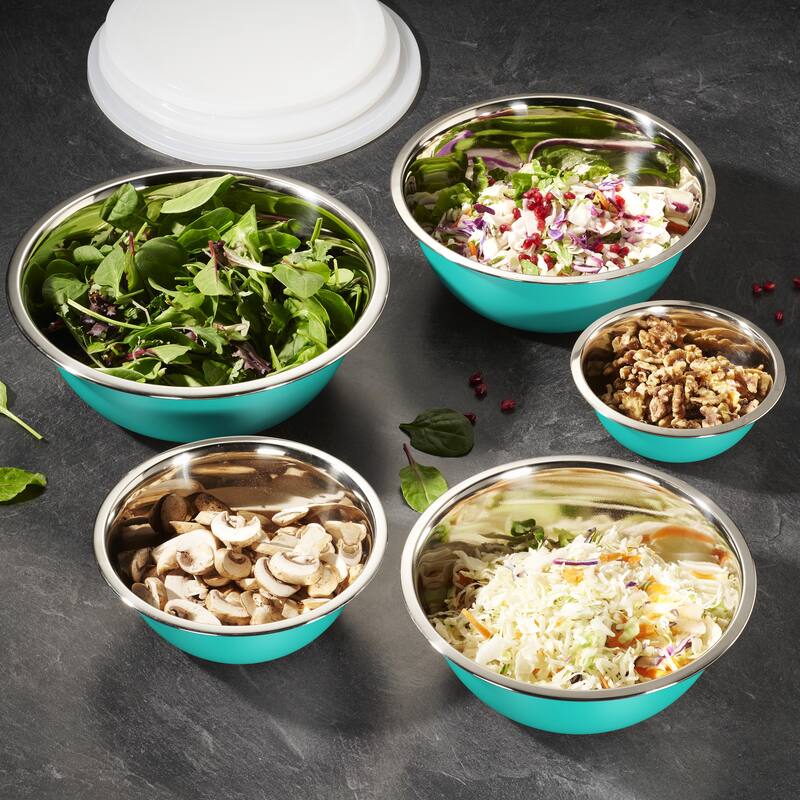 Heavy Duty Meal Prep Stainless Steel Mixing Bowls Set with Lids