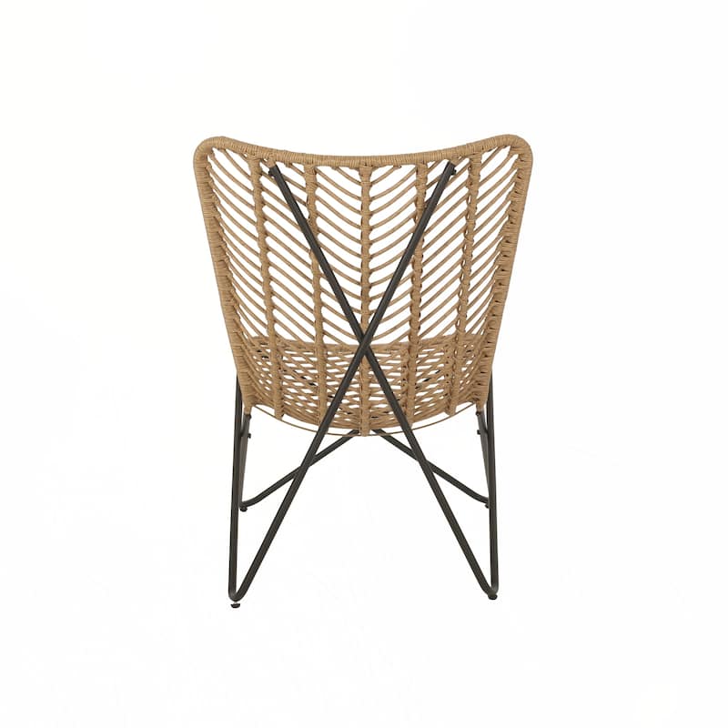 outdoor CHAIR with an earthy wicker finish