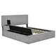 preview thumbnail 7 of 34, Full Velvet Platform Bed with Cup Holders and Storage