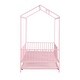 preview thumbnail 11 of 26, Kids and Baby House-Shaped Metal Twin Size House Bed with Fence and Trundle