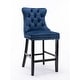 preview thumbnail 27 of 56, Set of 2 Contemporary Velvet Upholstered Barstools with Button Tufted Decoration