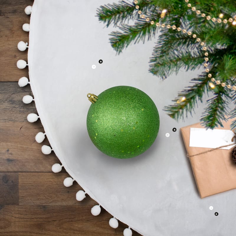 Holographic Glitter Green Shatterproof Christmas Ball Ornament 4"