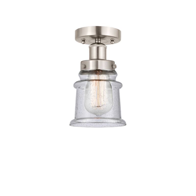 Innovations Lighting Canton - 1 Light 5" Semi-Flush Mount - Seedy/Brushed Satin Nickel
