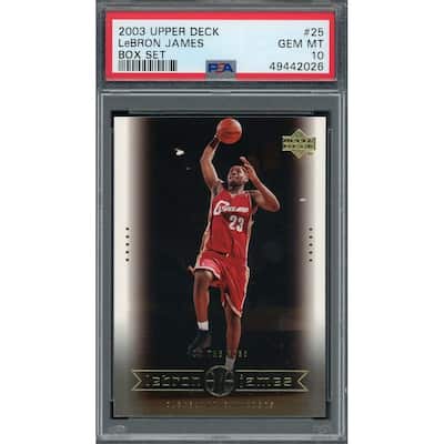 LeBron James 2003 Upper Deck Box Set Rookie Basketball Card RC #25 Graded PSA 10 - 8'6" x 11'6"