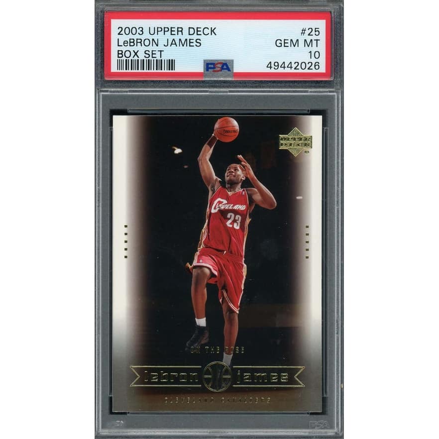 LeBron James 2003 Upper Deck Box Set Rookie Basketball Card RC #25 Graded PSA 10 - 8'6" x 11'6"