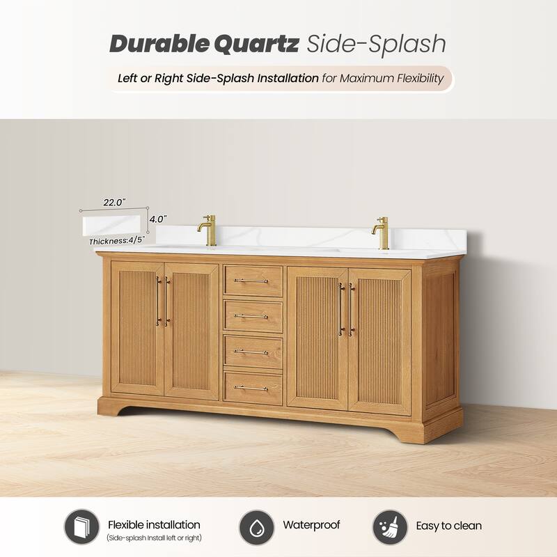 Tokyo Bath Vanity with Quartz Stone Top without Mirror