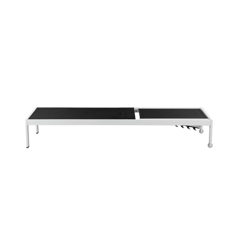 Anodized Aluminum Modern Patio Lounger in White and Black