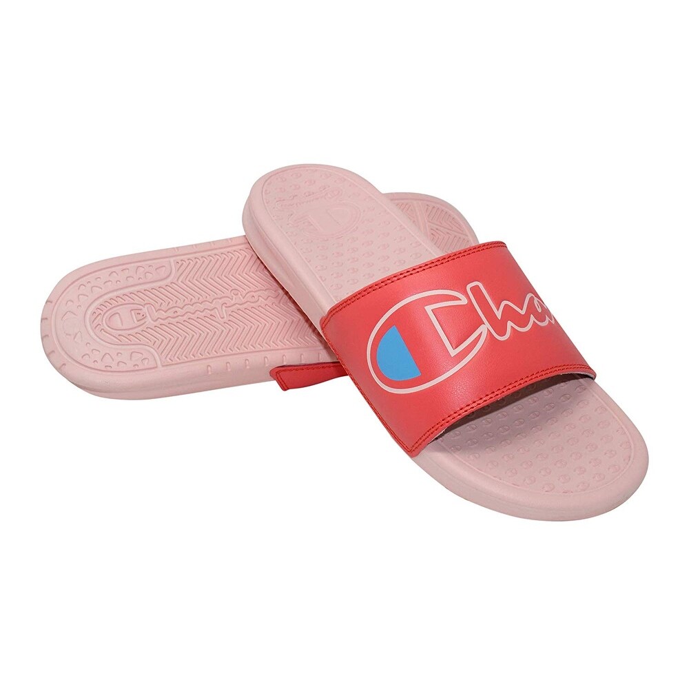 womens pink champion slides