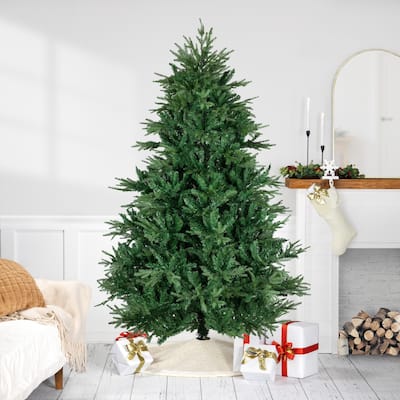 real touch™️ full juniper pine artificial christmas tree unlit 6.5' - 6.5 Foot