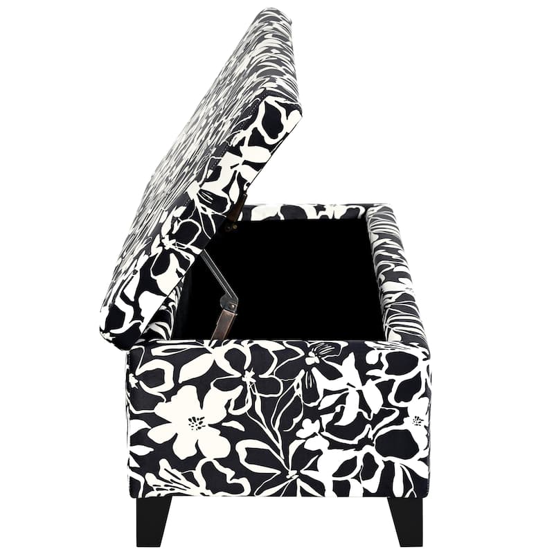 Breanna Floral Upholstered Storage Ottoman by Christopher Knight Home