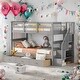 preview thumbnail 1 of 18, Stairway Twin-Over-Twin Bunk Bed with Three Drawers for Bedroom,Dorm,4 Different Sizes Hide Underneath Stairs Gray