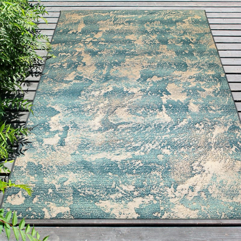 Liora Manne Marina Stormy Sea Abstract Indoor/ Outdoor Area Rug