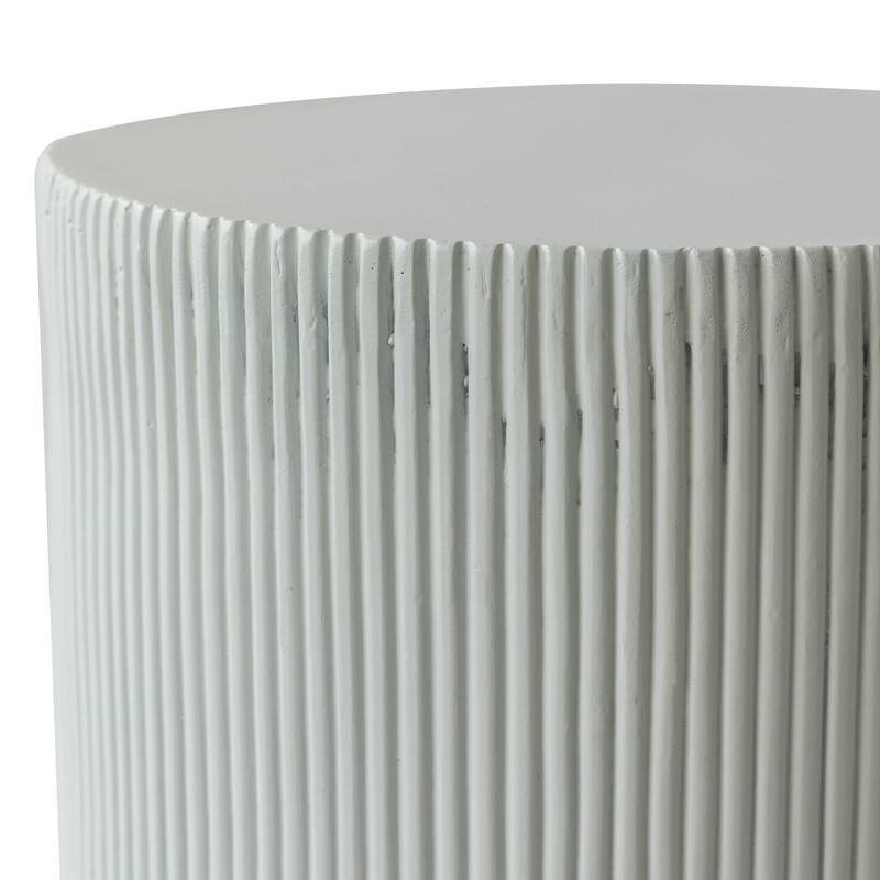 Eden 14-Inch Wide Round Side Table in Fiberstone Accent End Table for Indoor and Outdoor