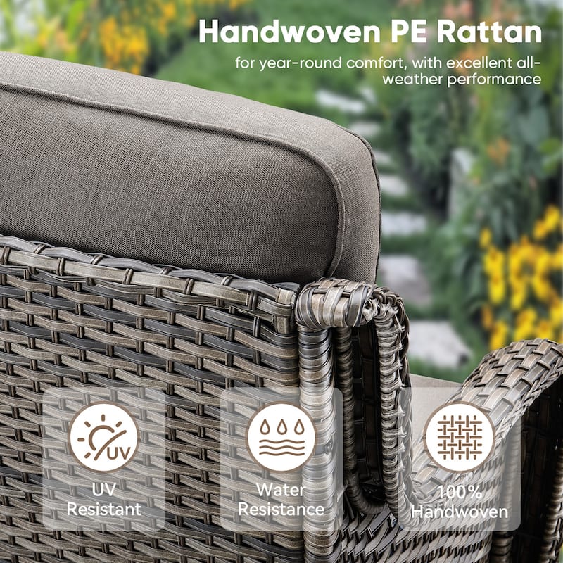 Outdoor Gliders Swivel Chairs Patio Chairs with 5-Inch Thick Cushions