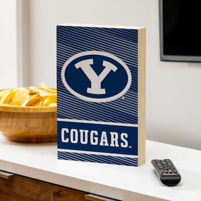 Brigham Young University Wooden Tabletop Mantel Shelf Sign