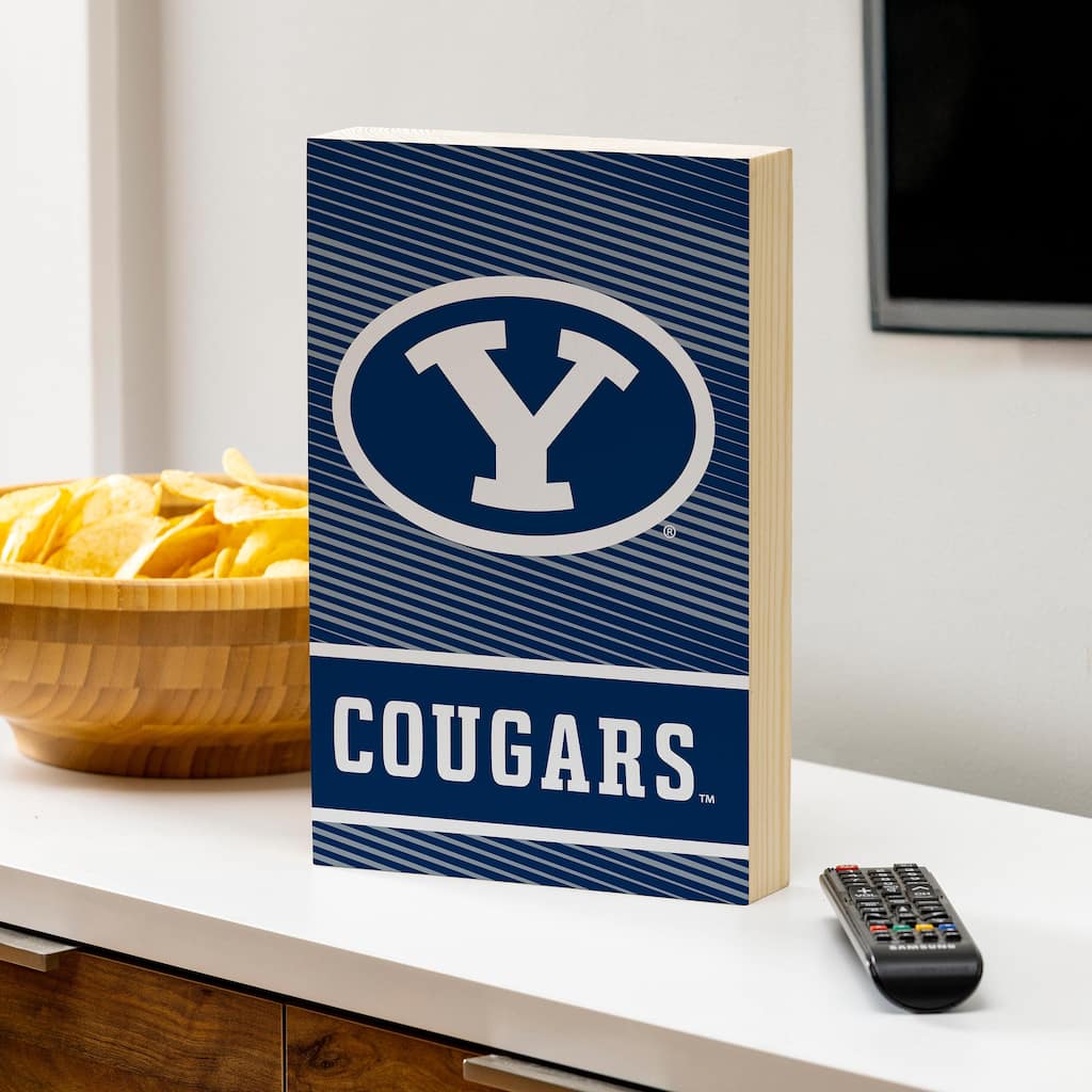 Brigham Young University Wooden Tabletop Mantel Shelf Sign
