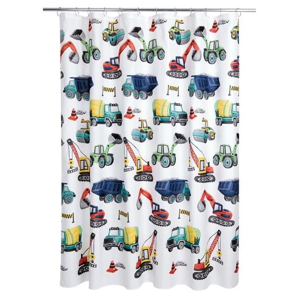 slide 2 of 5, Constructing Shower Curtain - Multi on White - 70x72 inches