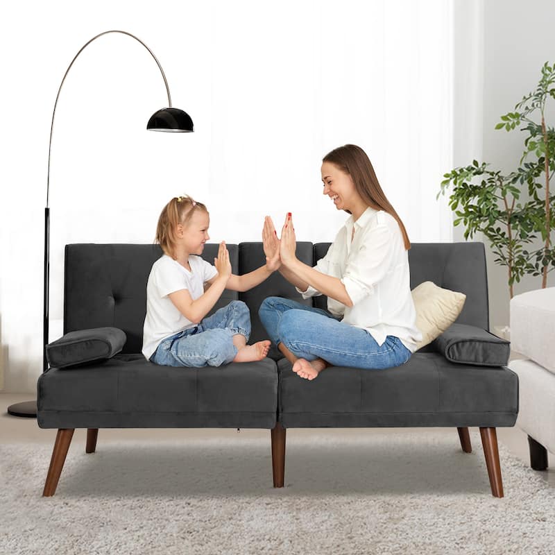 Futzca 60" Small Loveseat, 3 in 1 Cute Convertible Sofa Bed