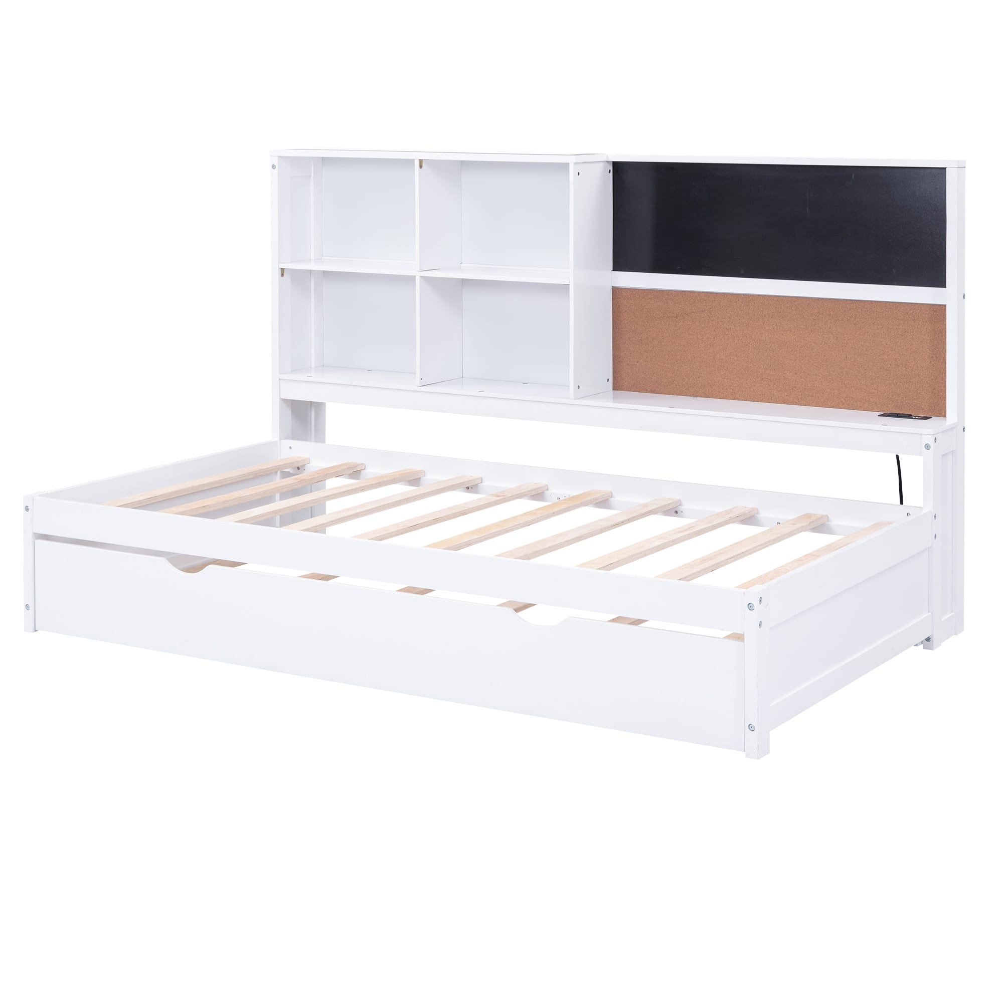 Multifunctional Twin Size Daybed with Storage Shelves Blackboard Cork ...