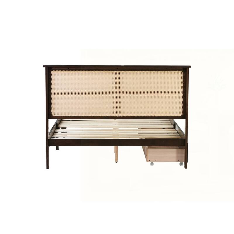 Rubber Wood Bed with Enhanced Support Salts and Feet