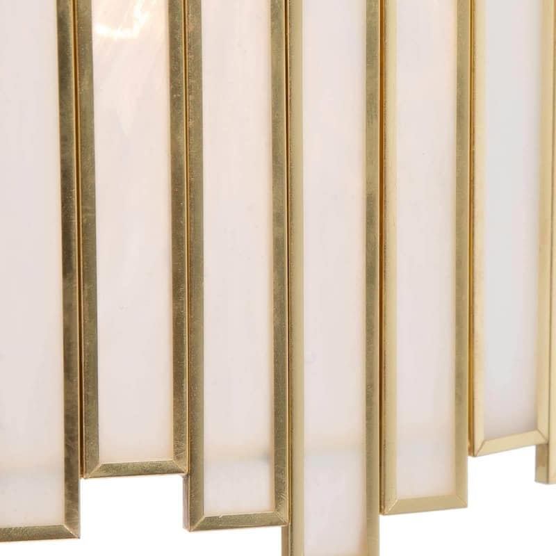 Tifany Modern Gold 4-Light Drum Chandelier Colored Glass Lights for Kitchen Island Bedroom