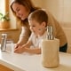 preview thumbnail 12 of 10, Creative Home Curvy Collection Champagne Marble Liquid Soap Dispenser, Lotion Dispenser - Beige