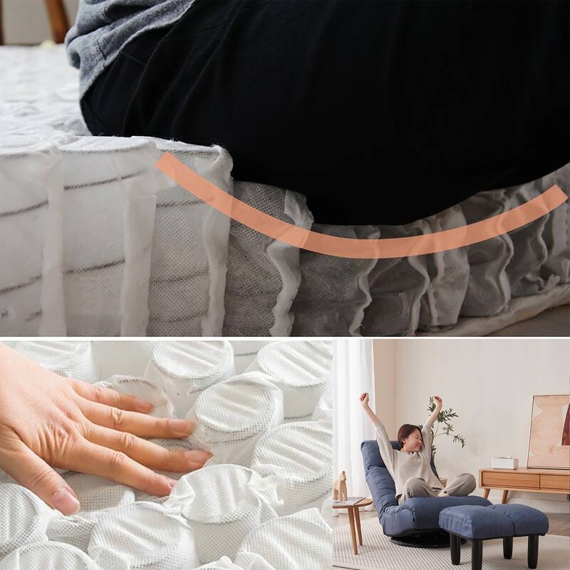 Adjustable Reclining Floor Sofa Chair with Built-in Spring Seat