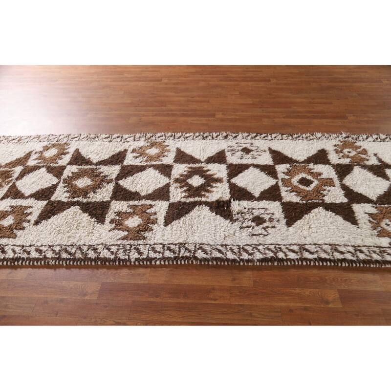 Plush Turkish Anatolian Oriental Runner Rug Hand-knotted Wool Carpet - 3'7"x 10'11"