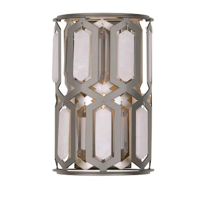 Minka Lavery 3581 Hexly 12" Tall Wall Sconce with Crystal Panel and