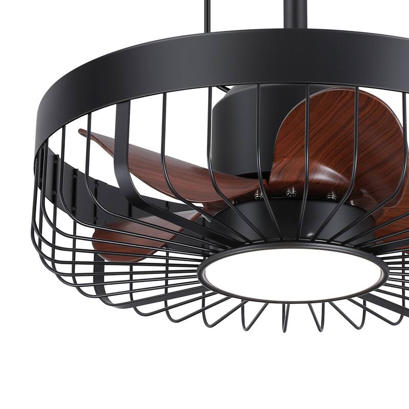 19" Waterproof Plug-in Outdoor Ceiling Fan with Light and Remote(5-Blade)