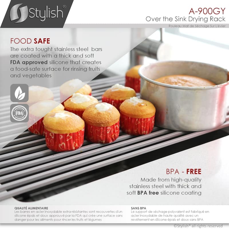 STYLISH Multipurpose Over Sink Roll-Up Dish Drying Rack