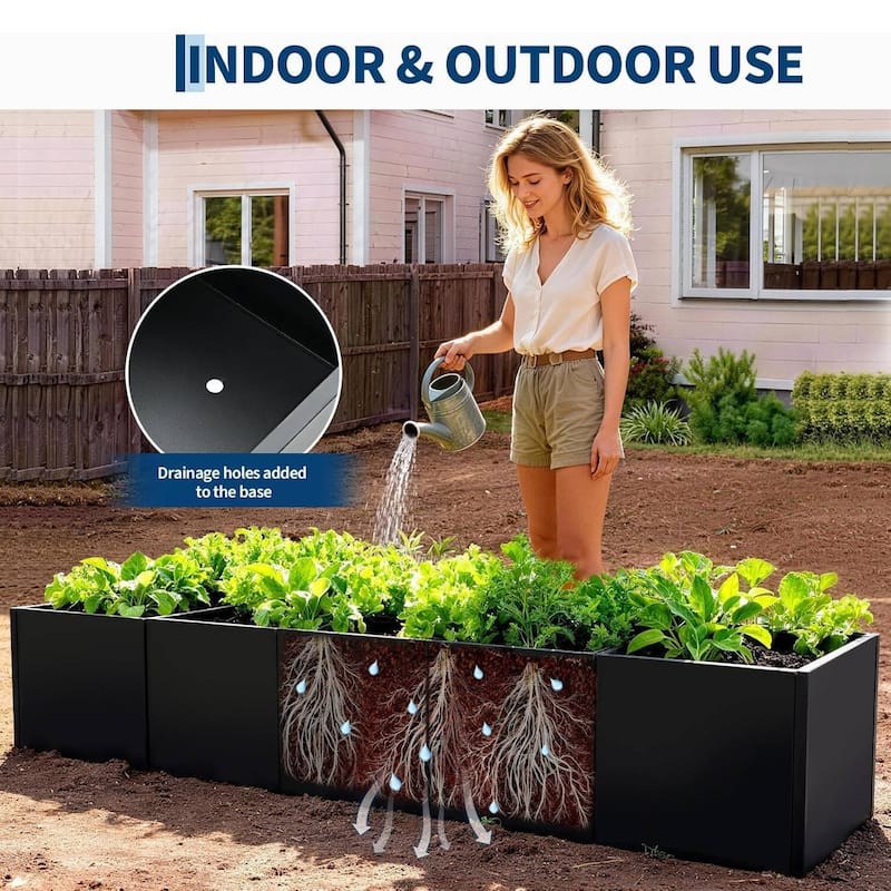 67" Modern Raised Garden Bed Planter, Ideal for Yard, Patio with Base - N/A