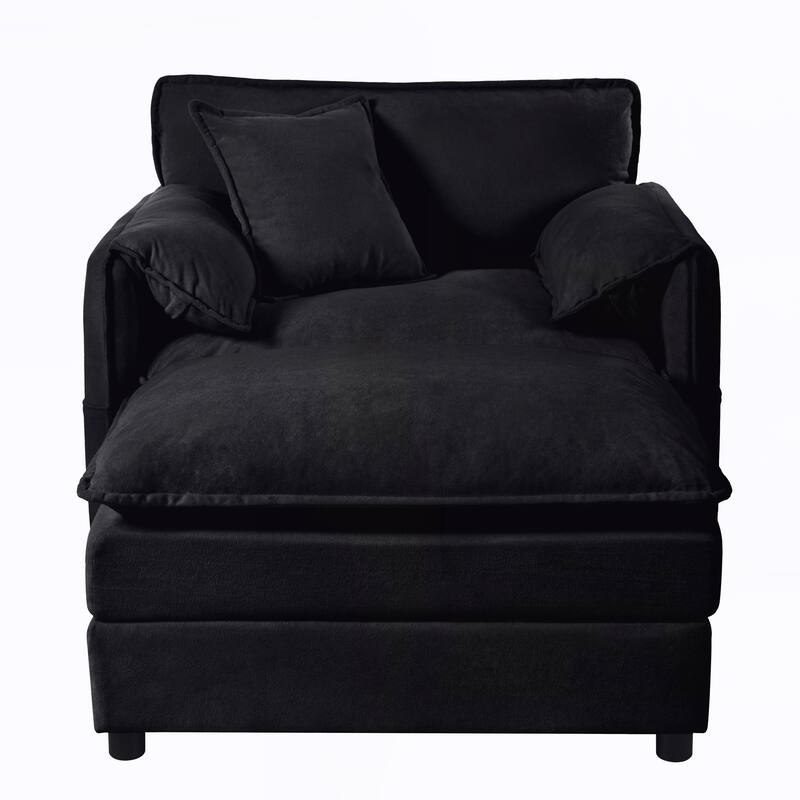 Chair with Movable Ottoman for Living Room or Bedroom