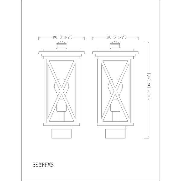 Brookside 1 Light Outdoor Post Mount Fixture - Black