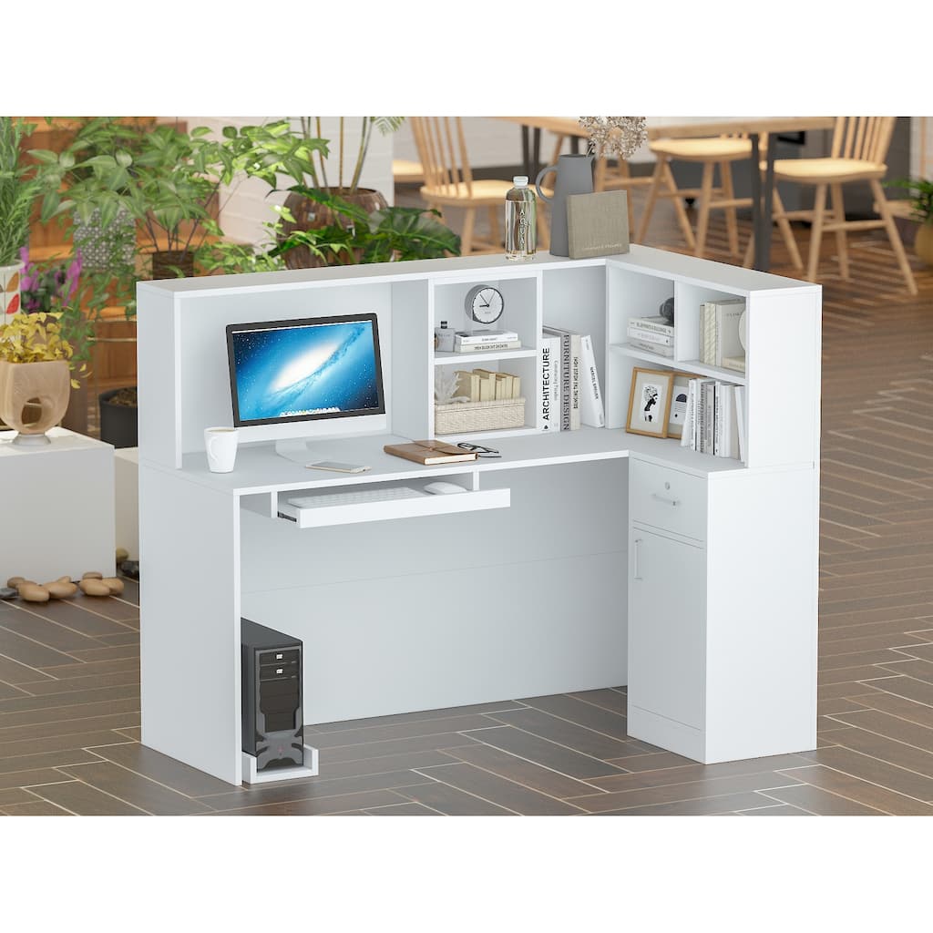 FUFU&GAGA 3 Drawers L-shaped executive desk For Home and Office