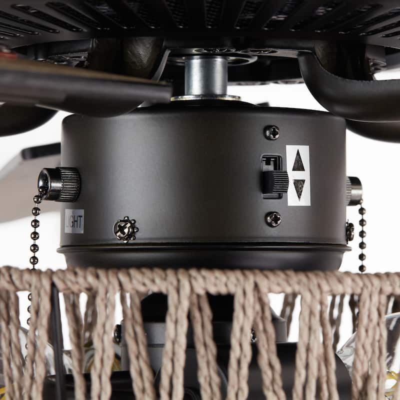 The Curated Nomad Carillon 52-inch Woven Rope 5-blade LED Ceiling Fan