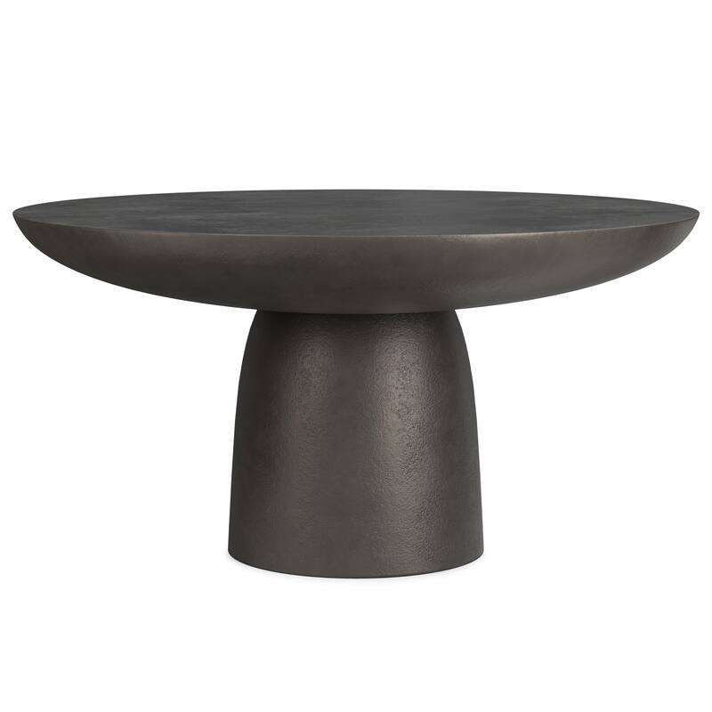 Simpli Home Alexa 30" Wide Round Cast Aluminum Coffee Table in Black Nickel - 30 inch Wide