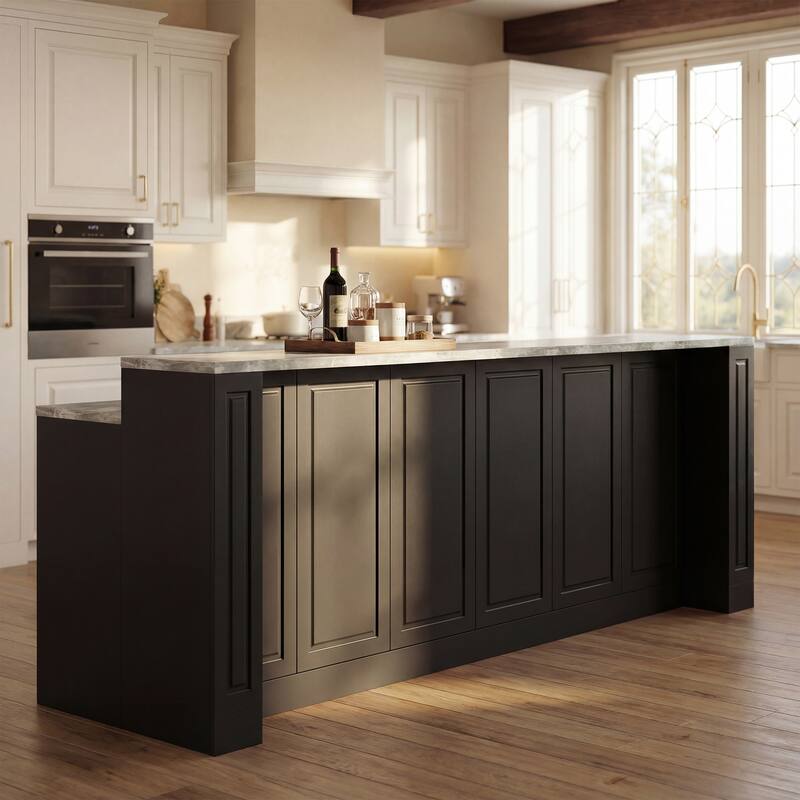 Large Kitchen Island with Storage and Power Outlet, 94.5” Kitchen Island Cabinet with Drawers and Shelves, Kitchen Island