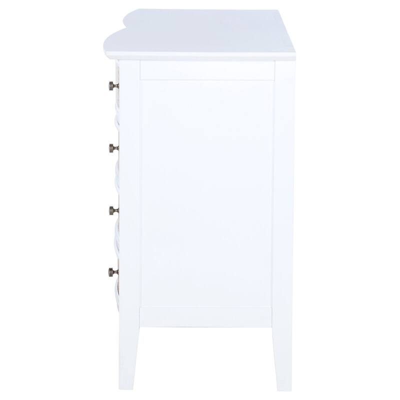 10-Drawer White Dresser Cabinet with Generous Storage Capacity, Smooth Glide Hardware, and Clean Modern Design