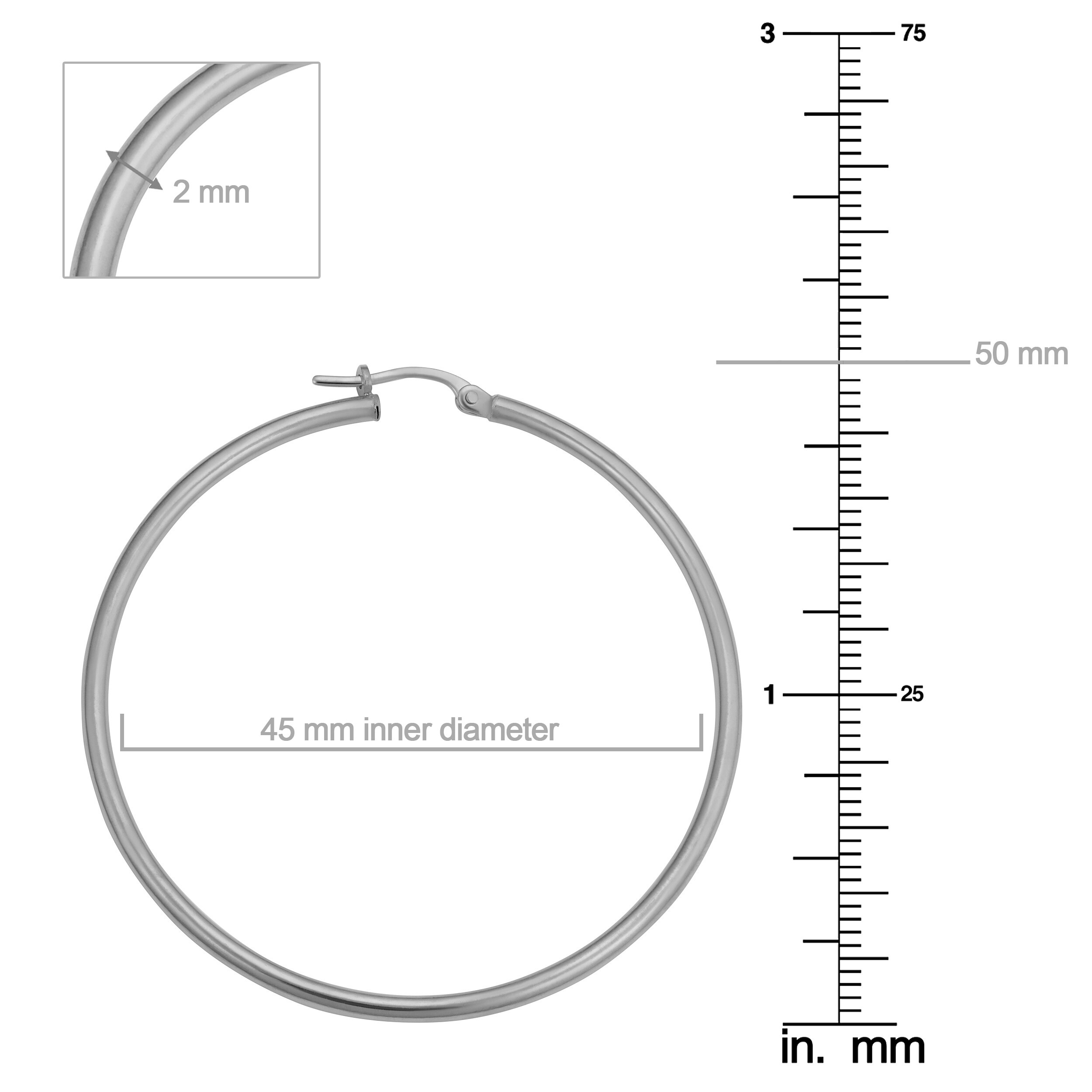 IcedTime Aleksa Ladies 14K Rose,White,Yellow Gold Polished Classic Hinched 3mm Tube Hoop Earrings 15-50mm IcedTime Aleksa Ladies 14K Rose,White,Yellow Gold Polished Classic Hinched 3mm Tube Hoop Earrings 15-50mm