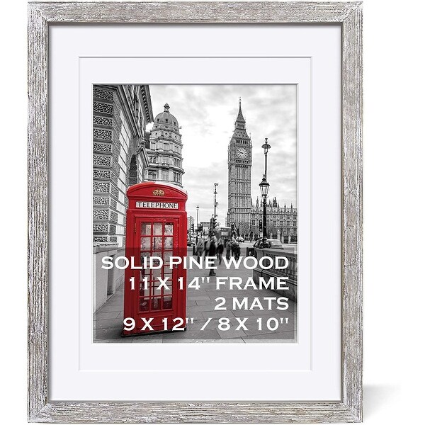 11x14 Rustic Picture Frames Solid Wood Distressed White Bed Bath