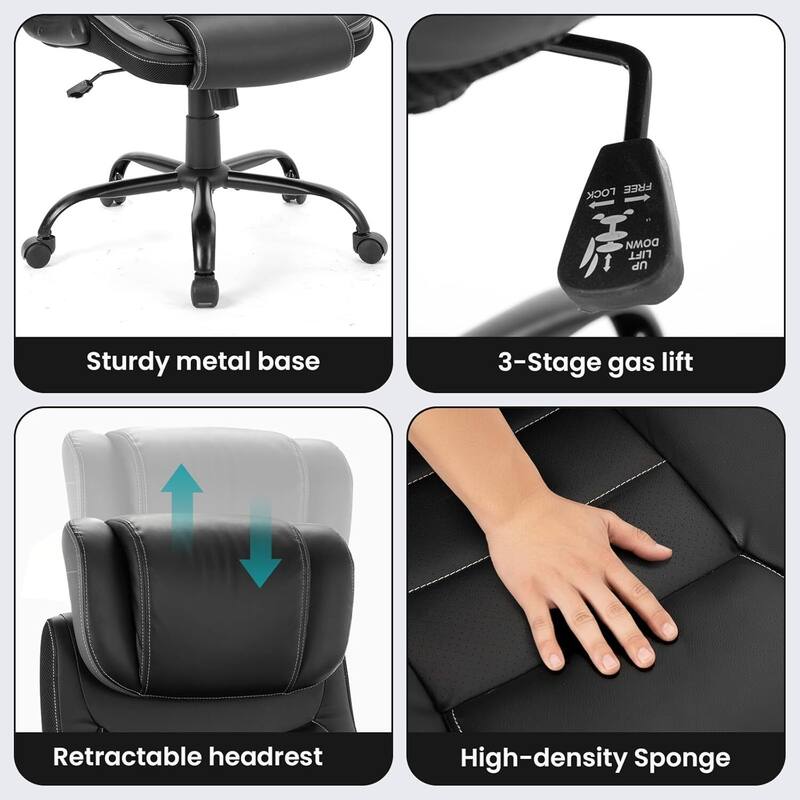 Executive Ergonomic Office Chair, Adjustable Computer Chair with Flip Up Armrests
