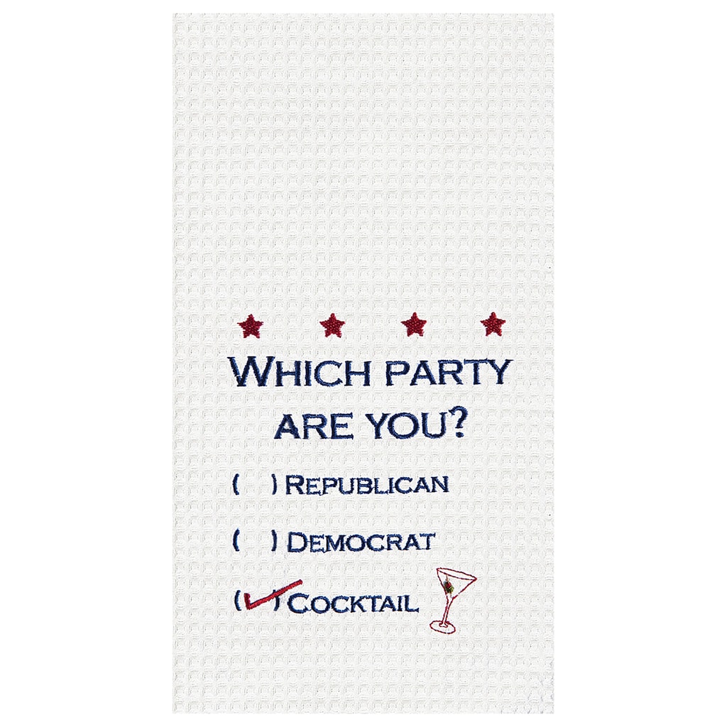 Which Party are You? Waffle Weave Cotton Kitchen Towel
