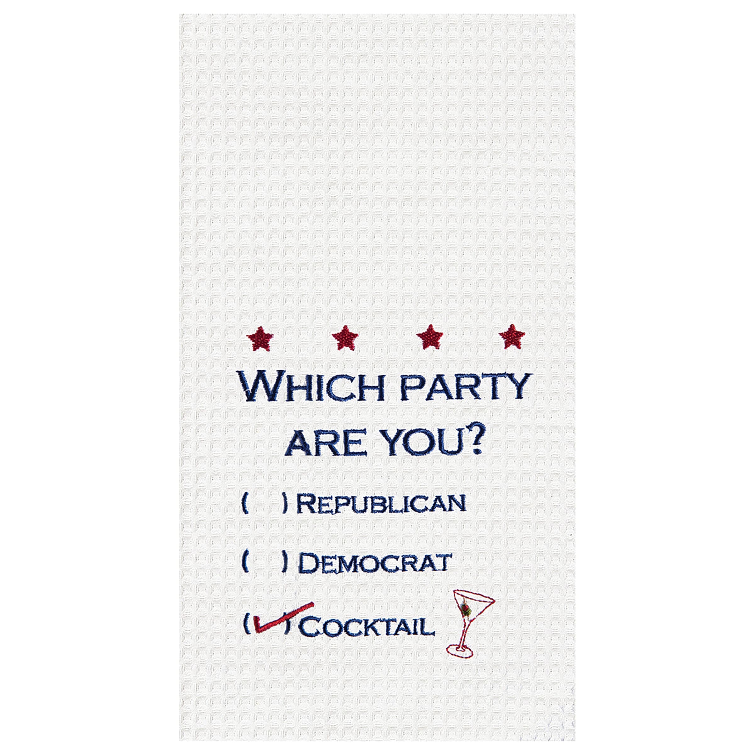 Which Party are You? Waffle Weave Cotton Kitchen Towel
