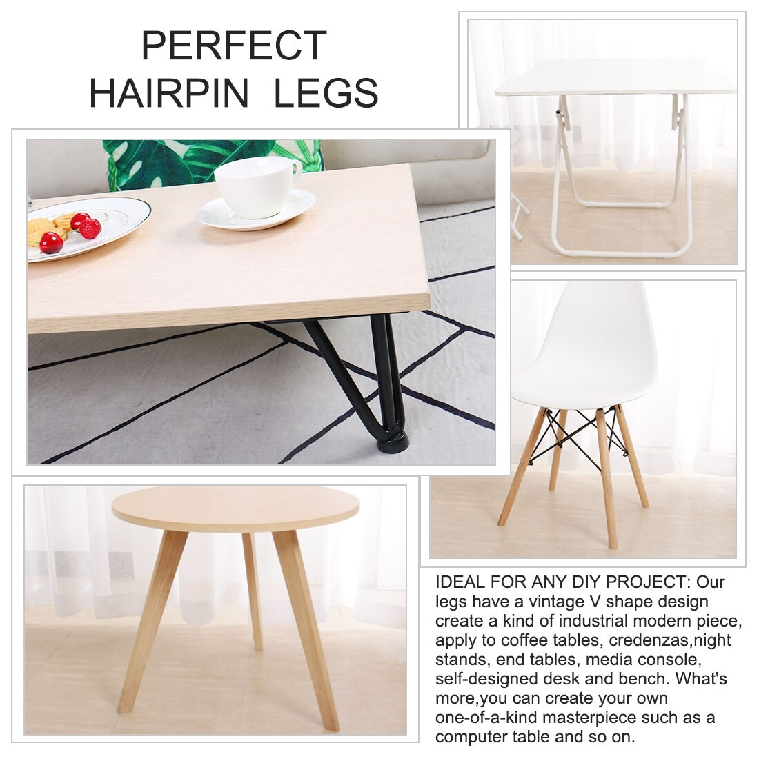 12 Hairpin Coffee Table Legs Iron Mid Century Style Furniture Leg 4pcs Height 12 Overstock 28962425