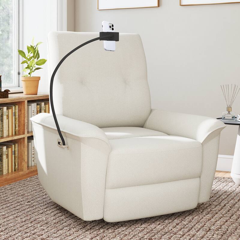 270°Power Swivel Rocker Recliner Chair w/Phone Holder, Electric Glider Reclining Sofa with USB Ports, Power Swivel Glider