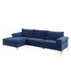 Velvet Upholstered L-Shape Sectional Sofa